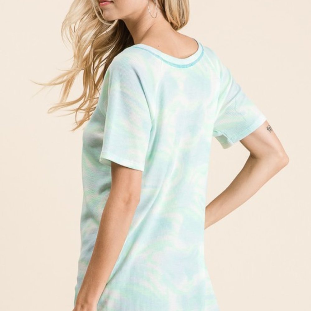 Waffle Knit Tie Die Tee NWT - Picture 5 of 5